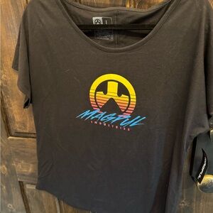 Black Short Sleeve Graphic Tee with Retro Design